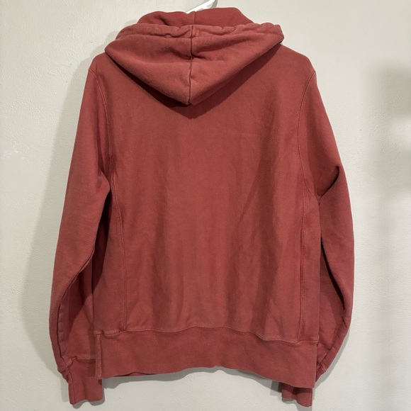 Champion Reverse Weave Hoodie Red Sandalwood Pullover Sweatshirt Size Small - Picture 5 of 8